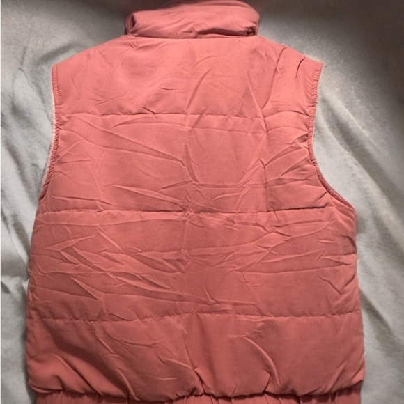 NWT Women's Reversible Sleeveless Vests Lamb Fleece Zipper Closure Size M Pink - Picture 10 of 11